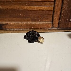 Avon Turtle Perfume Bottle 1980s Vintage Black and Gold